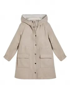 Пуховик с капюшоном Brunello Cucinelli Kids, нейтральный