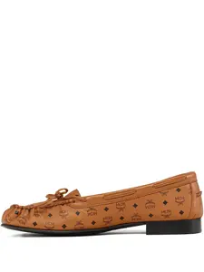 Кожаные лоферы с монограммой MCM, коричневый