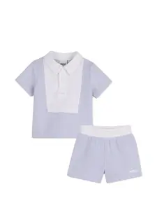 Комплект из рубашки и шортов Boss Kidswear, синий