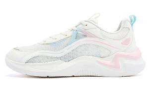 QIAODAN Женские кроссовки с низким верхом, амортизирующие, противоскользящие, износостойкие, дышащие, легкие, цвет слоновой кости, розовое облако