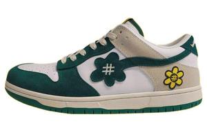 Кроссовки для скейтбординга унисекс с низким верхом белые/зеленые Water The Plant