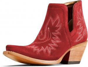 Женские вышитые ковбойские ботинки с квадратным носком, невысокие каблуки средней высоты, ботильоны на каждый день, размеры 4-16 US Wo wagas, Red