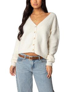 Вязаный кардиган Jade Edikted, слоновая кость/кремовый