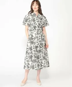 Платье в стиле «каше-кёр» с поясом Doubleface Tokyo, цвет Off-White X Black