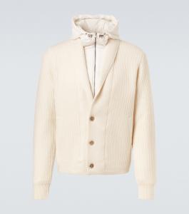 Кардиган из шерсти с рельефной вязкой Herno, белый