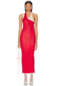 Платье без рукавов Jean Paul Gaultier, Red & Ecru