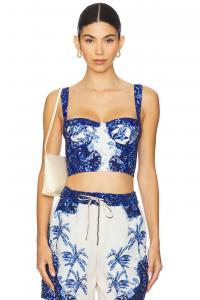 X revolve lupe кроп-топ Agua Bendita, blue & white