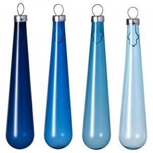 Украшение на ёлку, каплевидное стекло/синее, 14 см IKEA Vinterfint