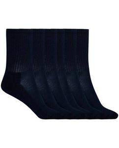 Набор из 6 пар хлопковых носков в рубчик Basix Punto Blanco, темно-синий