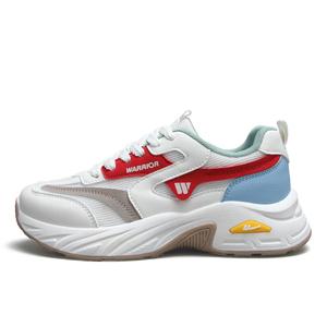 WARRIOR Стойкие к истиранию легкие массивные кроссовки на платформе с низким верхом для женщин - бежевый красный синий, цвет Beige Red Blue