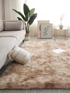 Xinglianxin Ковер 120х160 см для спальни/гостиной, моющийся, из войлока, плотный, светло-кофейный