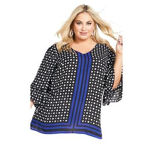 Женская футболка plus size Strike a Pose Avenue, Black Cobalt
