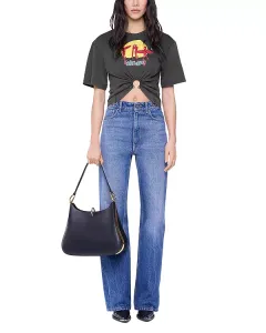 Кожаная сумка с кольцом O Rabanne, черный