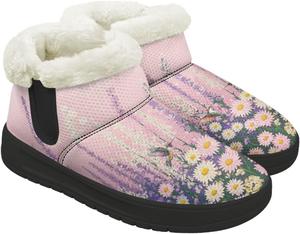 Женские зимние сапоги, легкие и удобные, для улицы и дома, с меховым воротником GETELINSENG, Hummingbird Lavender Daisy