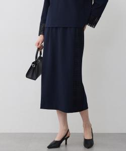 Узкая юбка из трикотажа с кружевной отделкой