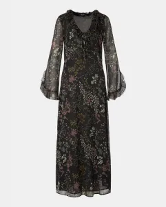 Длинное платье с принтом и острым вырезом Tintoretto, черный