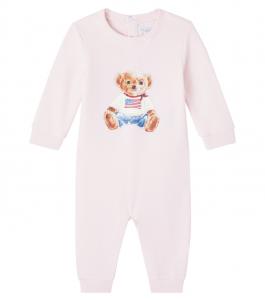 Детский комбинезон Polo Bear из хлопковой смеси Polo Ralph Lauren Kids, Delicate Pink
