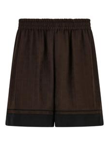 Ferragamo шорты-бермуды с монограммой, коричневый