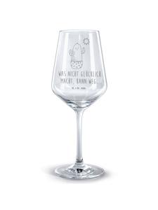 Бокал для вина с кактусом и надписью "Солнце" на прозрачном фоне Mr. & Mrs. Panda