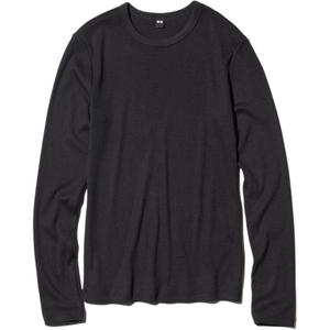 Лонгслив Uniqlo Soft Ribbed, 09 черный