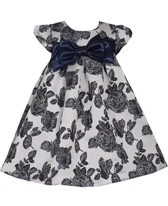 Платье для девочек Trapeze с объемным бантом для праздника Bonnie Baby, синий