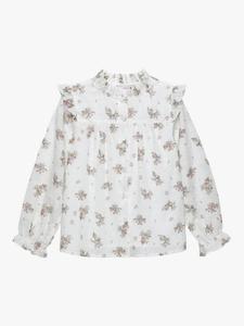 Arabella блузка с длинным рукавом в цветочном принте Trotters, White/Multi