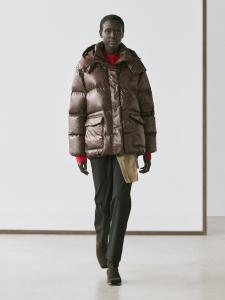 Глянцевая стеганая куртка Massimo Dutti, brown