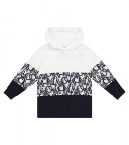 Логотип худи из хлопковой смеси Moncler Enfant, White