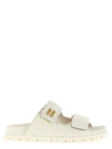 Сандалии из наппы с мателассé MIU MIU, белый