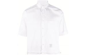 THOM BROWNE Рубашка мужская белая с острым воротником Moderate