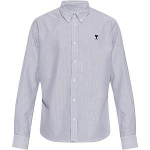 Ami Paris рубашка с длинными рукавами в полоску AMIPARIS, белый/черный