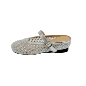 TAFN Женские тапочки Silver с закрытым носком, резиновой подошвой и устойчивостью к истиранию