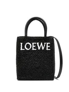 Сумка-тоут A5 из рафии Loewe, черный
