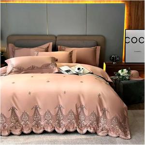 KYTGFH Комплект постельного белья бохо голубой вышитый египетский хлопок