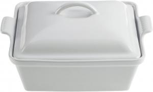 Керамическая кастрюля Le CreusetHeritage с крышкой, квадратная, 22,9 см, белая