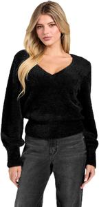 Свитер GUESS Niko Fuzzy с V-образным вырезом, Black