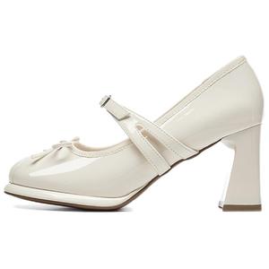 DAPHNE Мэри Джейн на массивном каблуке 7,5 см женские бежевые, цвет Beige