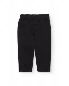 Длинные детские брюки черного цвета с задними карманами и эластичной талией Tuc tuc