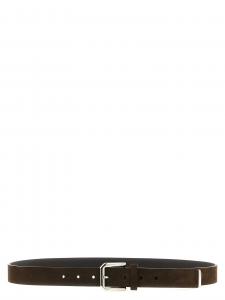 Ремень из вывернутой кожи Brunello Cucinelli, коричневый