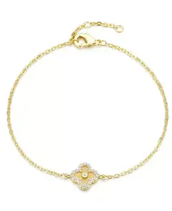 Браслет-Галло с золотыми пуговицами из кубического циркония Adornia, gold