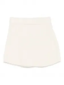 Мини-юбка А-силуэта из смеси альпаки и шерсти Soft Goat, белый