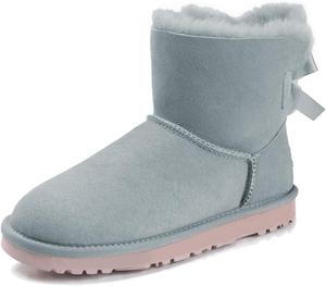 Женские зимние утепленные мехом ботинки YDN, сапожки до щиколотки с круглым носком, на низком каблуке, без шнуровки, размер 4-15 US, Light Grey