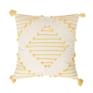 Подушка Homescapes Quasten geometrisch gemustert, 45x10x45 см, кремовый
