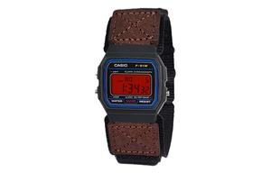 CASIO Retrofit Series Quartz Movement Nylon Leather Strap Watch Men's Watches Black Dial