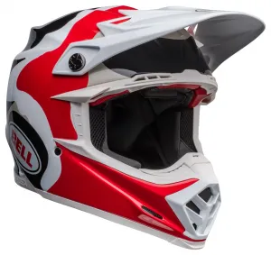 Внедорожный шлем Bell Moto-9S Flex Hello Cousteau Stripes Bell Helmets, глянцевый белый/красный