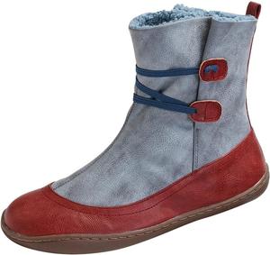 Женские ботильоны ZBYY с поддержкой свода стопы, низкий каблук, для повседневной ходьбы, короткие ботинки на выход, слипоны, винтажные зимние уличные ботинки на плоской подошве, Grey