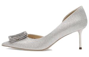 Туфли женские на высоком каблуке серебряный 73Hours, серебряный