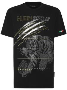 Plein Sport футболка с вышивкой Tiger, черный