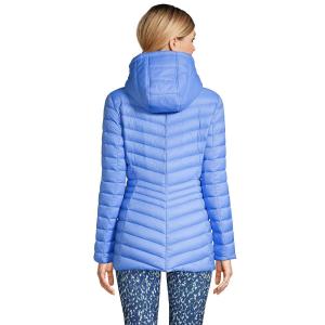 Женская сверхлегкая компактная пуховая куртка с капюшоном Land End Lands' End, черный