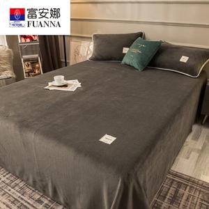 Fuanna Простыня 160х230 см, молочный вельвет, утепленная фланель, цвет Graphite Gray